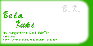 bela kupi business card